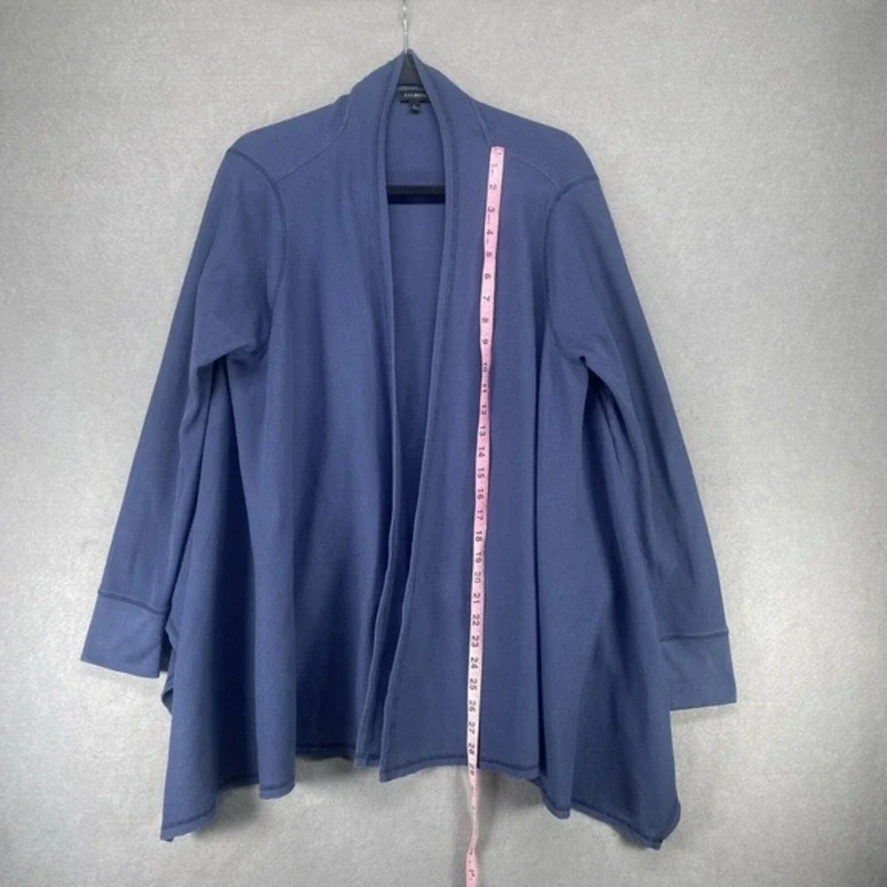 Talbots Sweater Womens Size Large Blue Waffle Open Front Thermal Comfy Hi-Low‎